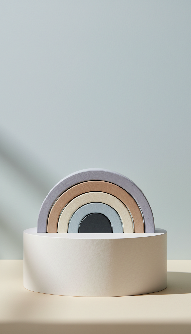 Hand-Painted Stacking Rainbow Sculpture
