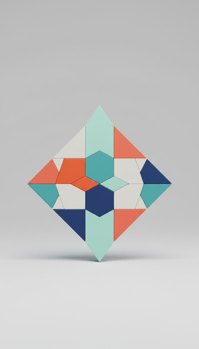 Colorful Geometric Puzzle Tiles – Magnetic Connectors